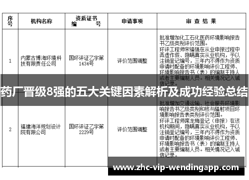 药厂晋级8强的五大关键因素解析及成功经验总结 药厂晋级8强的五大关键因素解析及成功经验总结